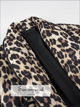 Women’s Leopard Oversized Long Sleeve Quilted Coat Sun-Imperial United States