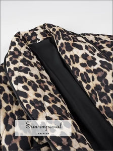 Women’s Leopard Oversized Long Sleeve Quilted Coat Sun-Imperial United States