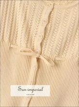 French-style Pointelle Knit Button-front Cropped Cardigan boutique knitwear, bow waist cardigan, button front cropped cardigan women,