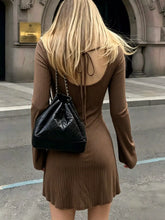 Ribbed Knit Long Sleeve Mini Dress - Sun Imperial (photo 4)