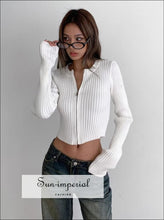 Ribbed Knit Zip Through Cardigan - Sun Imperial (photo 1)