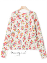 Rose Print Single Breasted Cardigan - Sun Imperial (photo 5)
