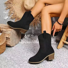 Black round-toe block heel boots from Sun Imperial, alternate product view