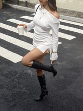Ruched Bodycon Knit Mini Dress with Side Drawstring - Sun Imperial (photo 4)