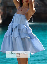 Ruffle Layered Tie Shoulder Cami Dress Sun-Imperial United States