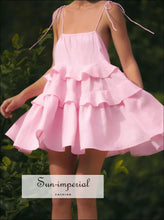 Ruffle Layered Tie Shoulder Cami Dress Sun-Imperial United States