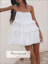 Ruffle Layered Tie Shoulder Cami Dress Sun-Imperial United States