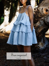 Ruffle Layered Tie Shoulder Cami Dress Sun-Imperial United States