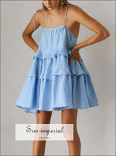 Ruffle Layered Tie Shoulder Cami Dress Sun-Imperial United States