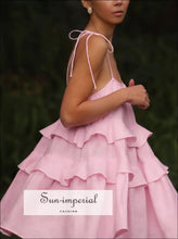 Ruffle Layered Tie Shoulder Cami Dress Sun-Imperial United States