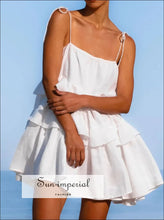 Ruffle Layered Tie Shoulder Cami Dress Sun-Imperial United States