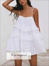 Ruffle Layered Tie Shoulder Cami Dress Sun-Imperial United States