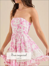 Ruffled Hem Printed Tube Dress Sun-Imperial United States