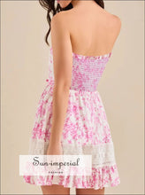 Ruffled Hem Printed Tube Dress Sun-Imperial United States