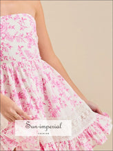 Ruffled Hem Printed Tube Dress Sun-Imperial United States