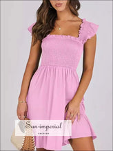Ruffled Hem Smocked Cami Dress Sun-Imperial United States