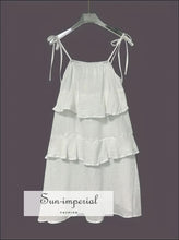 Ruffled Tie Shoulder Mini Dress Sun-Imperial United States
