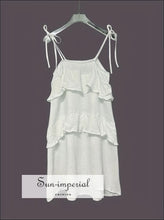 Ruffled Tie Shoulder Mini Dress Sun-Imperial United States
