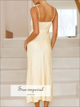 Satin Asymmetrical Midi Dress Sun-Imperial United States