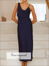 Satin Asymmetrical Midi Dress Sun-Imperial United States