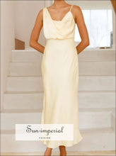 Satin Asymmetrical Midi Dress Sun-Imperial United States