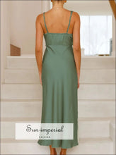 Satin Asymmetrical Midi Dress Sun-Imperial United States