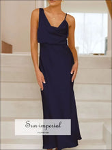 Satin Asymmetrical Midi Dress Sun-Imperial United States