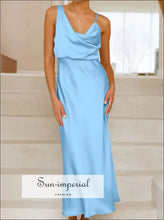 Satin Asymmetrical Midi Dress Sun-Imperial United States