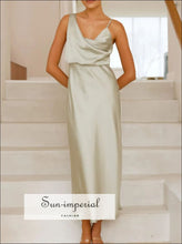 Satin Asymmetrical Midi Dress Sun-Imperial United States