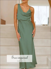 Satin Asymmetrical Midi Dress Sun-Imperial United States