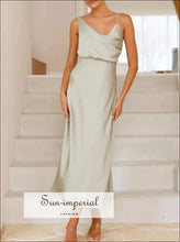Satin Asymmetrical Midi Dress Sun-Imperial United States