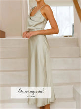 Satin Asymmetrical Midi Dress Sun-Imperial United States