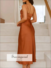 Satin Asymmetrical Midi Dress Sun-Imperial United States