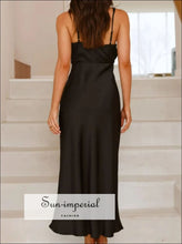 Satin Asymmetrical Midi Dress Sun-Imperial United States