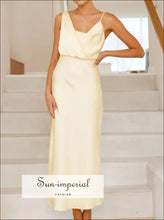 Satin Asymmetrical Midi Dress Sun-Imperial United States