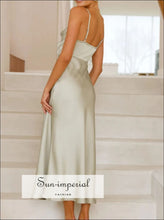 Satin Asymmetrical Midi Dress Sun-Imperial United States