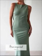 Satin Sleeveless Maxi Dress Sun-Imperial United States