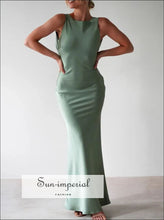 Satin Sleeveless Maxi Dress Sun-Imperial United States