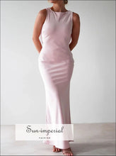 Satin Sleeveless Maxi Dress Sun-Imperial United States