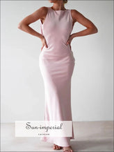 Satin Sleeveless Maxi Dress Sun-Imperial United States