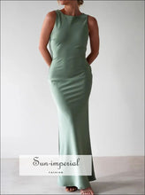 Satin Sleeveless Maxi Dress Sun-Imperial United States