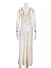 Satin Tie Shoulder Deep V-Neck Dress - Sun Imperial (photo 7)