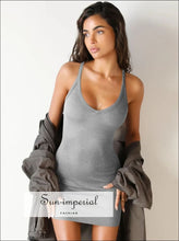 Scoop Neck Wide Strap Mini Dress Dress, Ship From Overseas Sun-Imperial United States