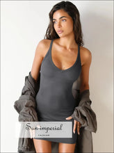 Scoop Neck Wide Strap Mini Dress Dress, Ship From Overseas Sun-Imperial United States