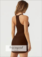 Scoop Neck Wide Strap Mini Dress Dress, Ship From Overseas Sun-Imperial United States