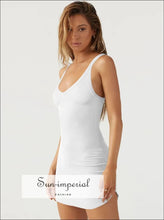 Scoop Neck Wide Strap Mini Dress Dress, Ship From Overseas Sun-Imperial United States