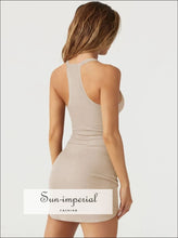 Scoop Neck Wide Strap Mini Dress Dress, Ship From Overseas Sun-Imperial United States