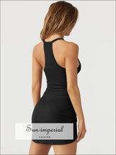 Scoop Neck Wide Strap Mini Dress Dress, Ship From Overseas Sun-Imperial United States