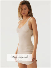 Scoop Neck Wide Strap Mini Dress Dress, Ship From Overseas Sun-Imperial United States