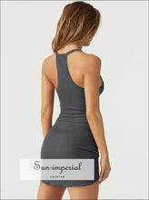 Scoop Neck Wide Strap Mini Dress Dress, Ship From Overseas Sun-Imperial United States